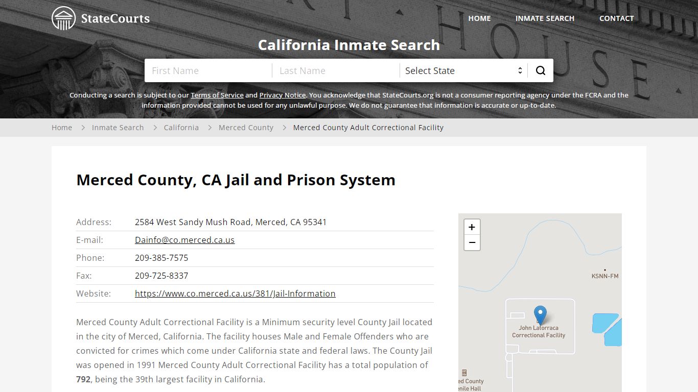 Merced County Adult Correctional Facility Inmate Records ...